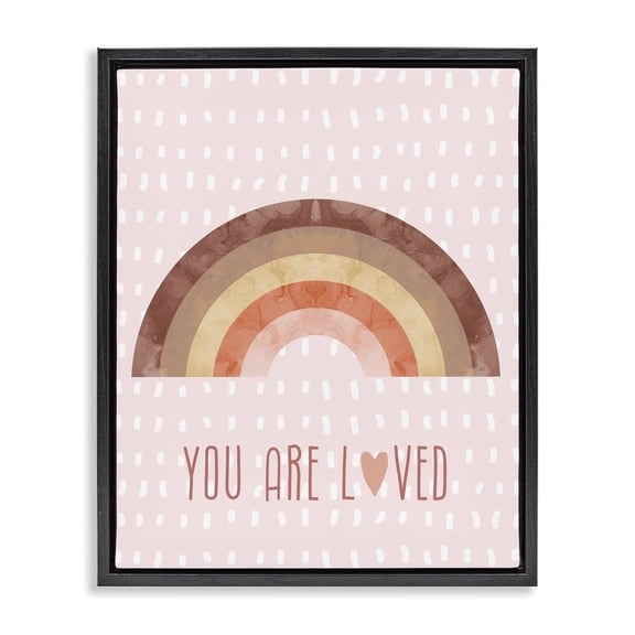 Stupell Industries Eclectic You Are Loved Patterned Black Floating Frame Canvas Art, 17 x 21, by Lil' Rue