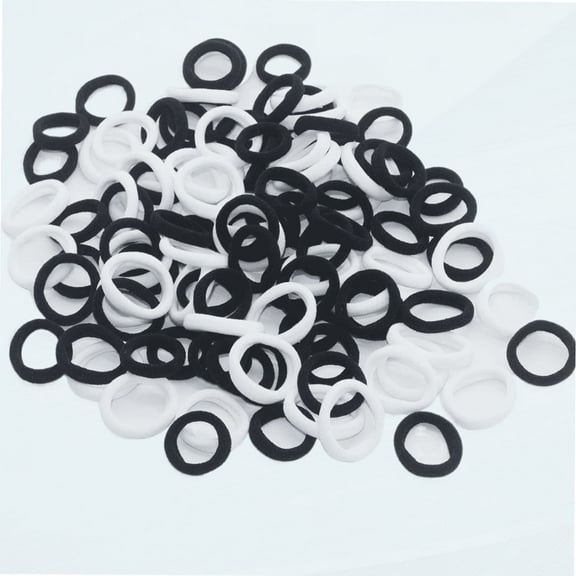 200 Pcs Hair Tie Hair Band for Baby Girls, No Crease Toddler Hair Tie Holder Hair Ropes for Children and Ladies, Sweet Head Wear Head Wrap of Hair Accessory (Black and White)