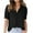 Black, variant on Womens Plus Size,Women Fashion Solid Color Casual V-Neck Short Sleeve Loose T-Shirt Tops