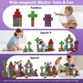 thumbnail image 4 of Gryxpox Magnetic Blocks, 100Pcs Magnetic Building Blocks Stacking Toy Birthday Gifts -STEM Construction Toys for Children Ages 3+ Boys & Girls, Portal, 4 of 8