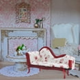 thumbnail image 7 of Toyvian 1/12 Scale Miniature Floral Chaise Lounge Sofa Elegant Wood Dollhouse Furniture Multi-Color Decoration, 7 of 7