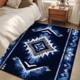 thumbnail image 4 of 3'x5' Area Rugs, Boho Navy Blue Grey Indoor Outdoor Area Rug for Living Room Bedroom, Ethnic Geometric Southwestern Retro Washable Bathroom Rugs Kitchen Floor Carpet Mats Home Decor Aesthetic, 4 of 8