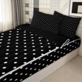 thumbnail image 3 of Erosebridal Modern Polka Dot Zipper Full Size Comforter Sets with Fitted Sheet and 2 Pillowcases for Girls, Black White Dotted Zipper Bedding Set, Black Reversible, 4-Piece, 3 of 7