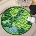 thumbnail image 3 of Non Slip Bath Rugs, Hwkond Round Green Moss Carpet, Imitation, Floor Mat For Bedroom And Living Room, Non-Slip Balcony Hanging Basket Floor Mat, Bedside Blanket For Bedroom,Green,31.5in, 3 of 8