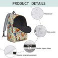 thumbnail image 4 of Rooster and Floral Green Pattern Backpack for School, Cute School Bag with Adjustable Shoulder Straps and Padded Back, 15.7"x11.8"x5.5", 4 of 5