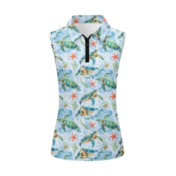 Whosucclay Turtle Pattern Workout Tank Tops Golf Sleeveless Shirt for Women, Quick Dry Comfortable for Sports Outdoor Sports Running