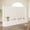 H70.9"*L118.1", variant on L-Shaped Kraft Paper Room Divider with Display Countertop, Cream White Expandable Pleated Partition for Home & Live Stream Display