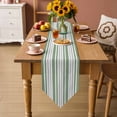 thumbnail image 5 of Table Runners 60 Inches Long, Sage Green Stripes Cotton Linen Kitchen Dining Coffee Table Runner for Party Home Decor, Modern Minimalist Horizontal Ombre Lines Tabletop Dresser Scarves 13x60 Inch, 5 of 9