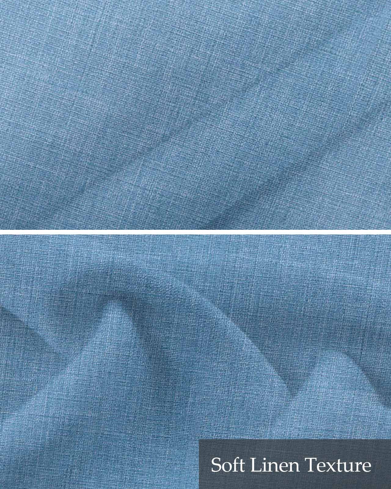 Sky Blue Farmhouse Kitchen Valances for Windows Farmhouse Linen Window Valance Curtain for Living Room Window Treatment Vintage Country Monochrome Textured Valance Rod Pocket Topper, 60 x 18 Inch