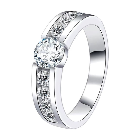 1 Carat Main Moissanite Wedding Band Ring for Mens D-Color 18K Moissanite Rings Men Simulated Diamond Promise Ring for Men Lab Grown Diamond Engagement Rings Fiance