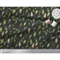 thumbnail image 2 of Soimoi Black Cotton Duck Fabric Flower Leaves Print Fabric by Yard 44 Inch Wide, 2 of 3