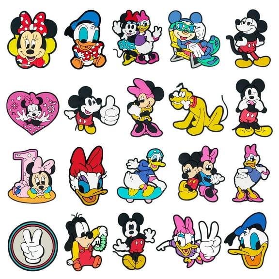 20 Pcs Minnie Shoe Charms for Clog Sandals, Cute Shoes Decoration Charms for Teen Adults