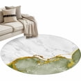thumbnail image 2 of Green Gold Marble Round Area Rug 4ft, Modern Abstract Marble Crack Texture Washable Non-Slip Circle Rugs for Bedroom Living Room Kitchen, Soft Non Shedding Circle Carpet for Dining Room Dorm, 2 of 9