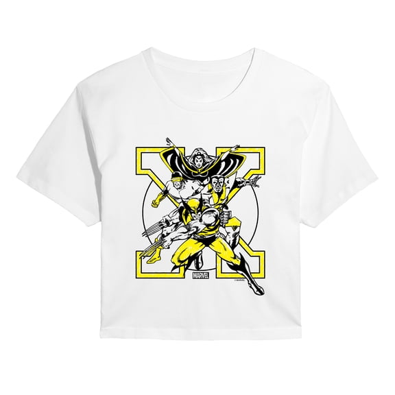 Marvel X-Men - Team Sketch - Juniors Cropped Graphic T-Shirt