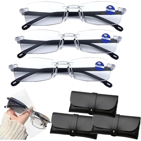 Color-Changing Reading Glasses for Men & Women, Anti-Blue Light & UV Protection, Flexible Lightweight Frames for Indoor Outdoor Use