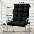 thumbnail image 3 of Outsunny Outdoor Chair Cushion with Ties, Button Tufted, for Garden, Black, 3 of 10