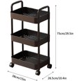 thumbnail image 2 of 2PCS Rolling Utility Cart with Drawer 3 Tier, Easy to Assembled, Utility Storage Organizer with Plastic Shelf & Lockable Wheels for Kitchen, Bathroom, Office (2PCS Black and White), 2 of 8