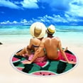 thumbnail image 1 of Serviette de Plage Ronde en Microfibre Imprimée Super Colorée Serviette de Bain Anti-Sable Couverture de Plage Tapis de Plage Serviette Multi-Usage pour Voyage Piscine, 1 of 6