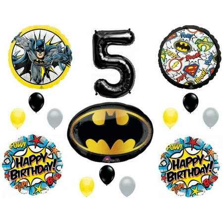 Batman 5th Birthday Balloons Decoration Supplies Party Fifth Justice League