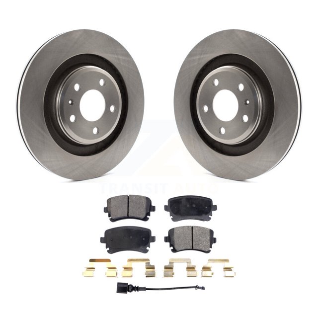 Transit Auto Rear Disc Brake Rotors and Semi-Metallic Pads Kit for Car 2010 Audi S4 K8F-103838