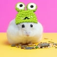 thumbnail image 5 of Diceymbol Small Animal Knit Hat Collection Bunny/Frog/Mushroom Designs for Syrian Hamsters, Chinchillas & Parakeets Adjustable Strap Miniature Pet Fashion, 5 of 6