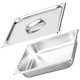 thumbnail image 2 of WORGEOUS Bandeja de buffet de acero inoxidable Bandeja de buffet rectangular Bandeja para servir la cena Contenedor de alimentos Bandeja con tapa (3.9L), 2 of 8