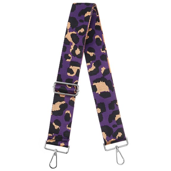 Uxcell Purse Strap Replacement, Leopard Crossbody Shoulder Strap(Purple, Silver Buckle)