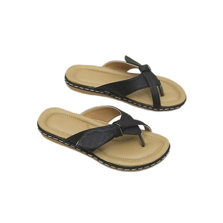 

Welliumy Womens Flip Flops Beach Thong Sandals Summer Flat Sandal Indoor Outdoor Shoes Anti-slip Slip On Slides Black 9