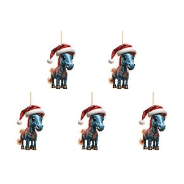 Navideña 2D Caballo Pisando Navideña Regalo Acrílico 8 Cm (F)