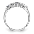 thumbnail image 2 of 14K White Gold Ring Band Wedding Diamond Round Sapphire Blue, Size 5, 2 of 7