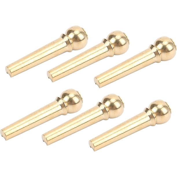 Pasador de puente, clavija de cuerda Universal, repuesto de accesorio de cobre para guitarra acústica folclórica, piezas de reparación de pasador dorado (dorado)(6 uds) JAMW Sencillez