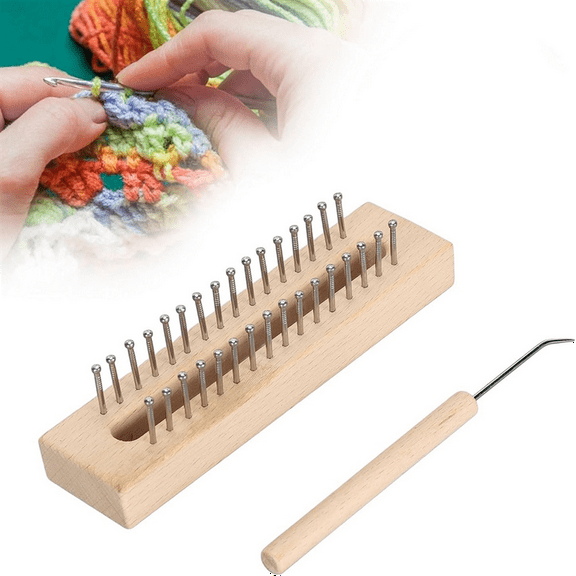 ,Wooden Knitting Looms with Hook Wooden Set for Scarf DIY Projects