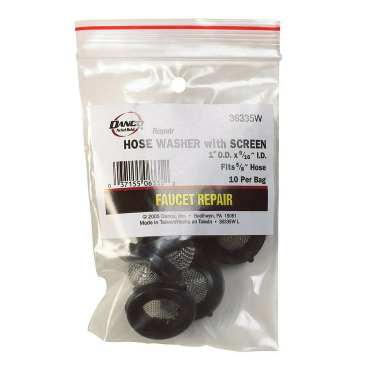 DANCO Rubber Washing Machine/Garden Hose Washer, Black, 5/8