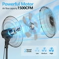 thumbnail image 5 of 16" Oscillating Pedestal Fan, 3-Speeds Stand up Fan with Adjustable Height and Tilt, Less Noise, for Home Office Room Bedroom, Black, 5 of 9