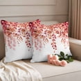 thumbnail image 2 of Farmhouse Pillow Covers 2 Pack Watercolor Red Eucalyptus Leaves Rustic Botanical Pillowcase Waterproof Outdoor Throw Pillow Cover for Patio Garden Square Cushion 18”x18”, 2 of 9