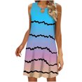 thumbnail image 1 of Vestido sin Mangas para las Mujeres, Casual Cuello Redondo Impreso Midi, Cómodo Vestido de Moda de Poliéster para Mujeres, 1 of 2
