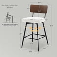 thumbnail image 4 of ANMINY Swivel Bar Stools Set of 4, 29" Seat Height, Upholstered Faux Leather Counter Barstools with Wood Backs and Metal Legs, Counter Height Bar Stool for Kitchen Island, 4 of 9