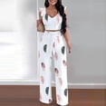 thumbnail image 1 of zanvins Ensembles 2 Pcs pour Femmes Mode Été Femmes Été Col Rond Imprimé Décontracté Sans Manches Haut + Pantalon Ensemble, 1 of 5