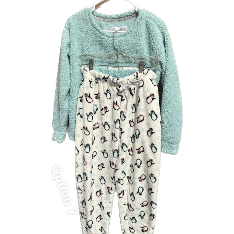 Muk luks faux sherpa top and fleece jogger pant pj set sale