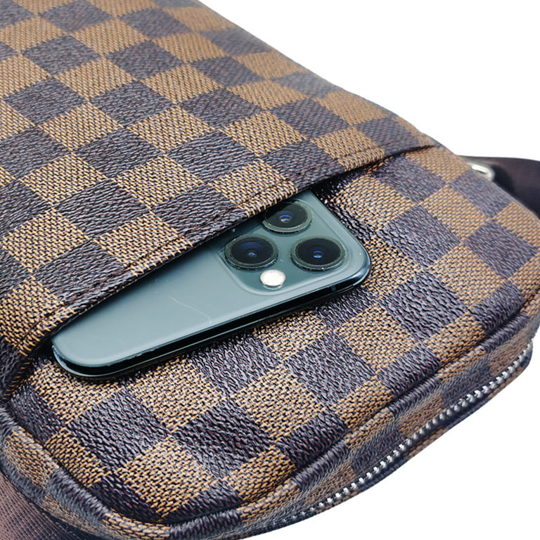 DUPES, BROWN CHECKERED PRINT COLLECTION, TRAVEL ESSENTIAL BAGS