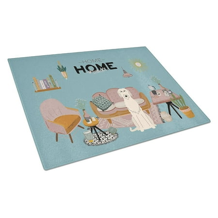 

Carolines Treasures CK7910LCB Irish Wolfhound Sweet Home Glass Cutting Board La