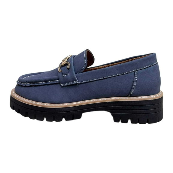 Women's Casual Shoes Stylish Casual Loafers with Heel and Platform - Versatile Footwear for Everyday Wear