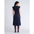 thumbnail image 2 of Scoop Women's Midi Dress with Flutter Sleeves, Sizes XS-XXL, 2 of 4