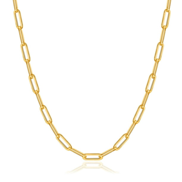 Collar de oro para mujer de moda - Exquisito collar cubano chapado en oro de 14 quilates, collar de serpiente, cadena redonda, collar de oro de varias capas