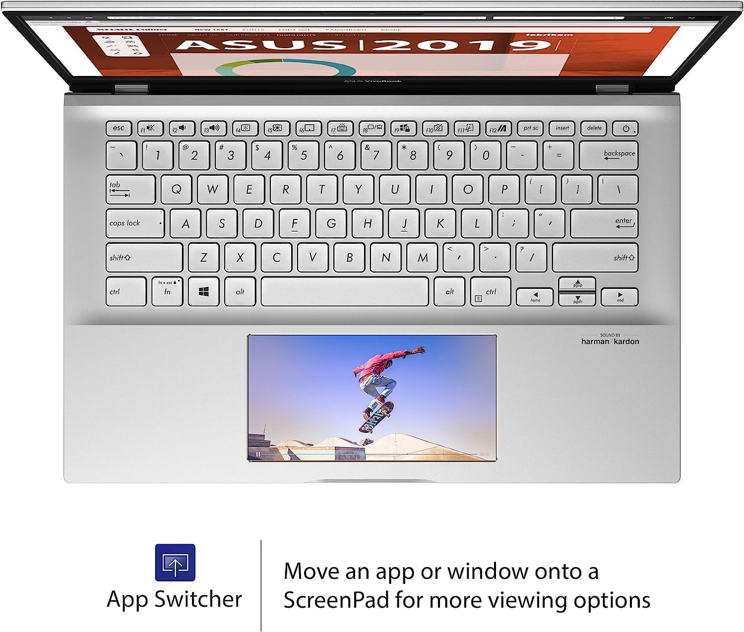 Asus Vivobook S14 S432 14 inch FHD Display Thin and Light Laptop, Intel Core i7-8565U, 8GB RAM, 512GB SSD, Face Login w/IR Camera, ScreenPad 2.0, Windows 10 Home, Silver with Mazepoly Accessories
