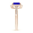 thumbnail image 3 of ANGARA Natural Emerald-Cut 1 ct Tanzanite Engagement Ring with Diamond Halo in 14K Rose Gold for Women (Size-7x5mm) | December Birthstone, Anniversary, Jewelry Gift for Women | Natural Tanzanite Ring, 3 of 9