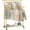 Gold, variant on Double Rod Rolling Clothes Rack with Wheels, Portable Garment Organizer for Bedroom, Living Room, Clothing Store – Adjustable Height, Sturdy Black Metal Hanging Rack