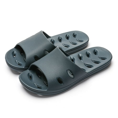 

Beach Sandals Couple Bathing Slippers Bathroom Slippers Soft Bottom with Drain Holes Summer Leakage Quick Dry Slippers