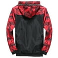 thumbnail image 2 of SWSMCLT Men's Lightweight Windbreaker Jacket Loose Fit Outdoor Hooded Rain Jacket Windproof Unlined Waterproof Red Camouflage 46, 2 of 2