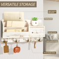 thumbnail image 3 of Key Holder Wall Mount Mail Organizer Wall Mount with Storage Hooks and Drawer for Modern Farmhouse Decor Mail Organizer Wall Mounted for Rustic Apartment Essentials (), 3 of 6